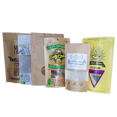 Τυπωμένη SGS της Kraft Resealable σακούλα εγγράφου τσαντών σύνθετη με το παράθυρο