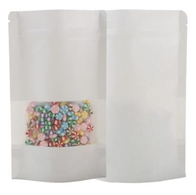 Οι Sealable τσάντες εγγράφου θερμότητας Doypack στέκονται επάνω τη σακούλα εγγράφου της Kraft με το παράθυρο μεταλλινών