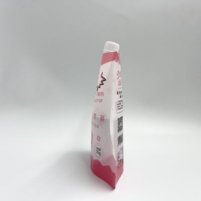 CMYK πλαστικές υγρές σακούλες σακουλών χυμού συνήθειας PE 4 στρωμάτων με το ακροφύσιο