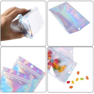 Λαμπρό ολογραφικό  συσκευασίας τροφίμων Mylar φύλλο αλουμινίου αργιλίου σακουλών τσαντών που επιμεταλλώνεται