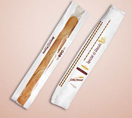 τσάντα συσκευασίας ψωμιού Baguette εγγράφου 580*100*40mm Kraft με το μέσο παράθυρο