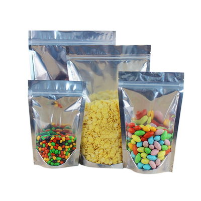 Mylar αργιλίου σαφής μπροστινή 8OZ-100OZ τσαντών συσκευασίας φύλλων αλουμινίου πλαστική ικανότητα σακουλών