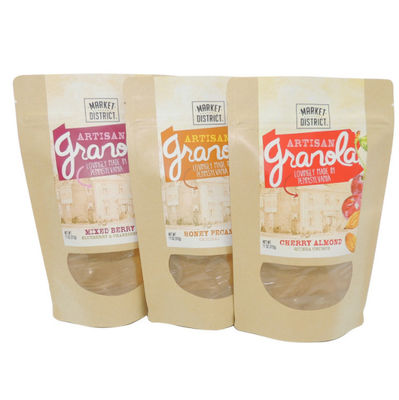 Τυπωμένη SGS της Kraft Resealable σακούλα εγγράφου τσαντών σύνθετη με το παράθυρο