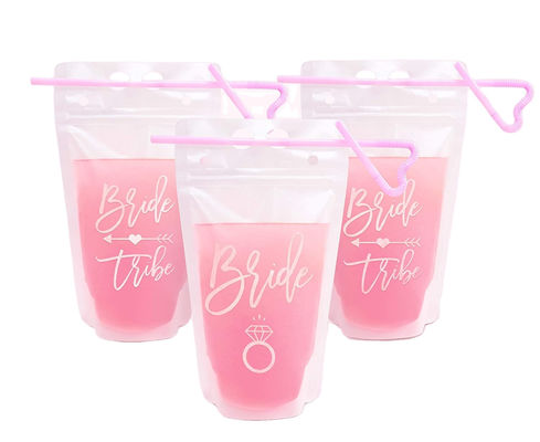 Υγρή συσκευάζοντας σακούλα αθλητικών Use16OZ ποτών κόμματος με τη λαβή αχύρου