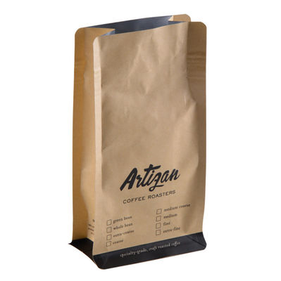 έγγραφο της Kraft ικανότητας τσαντών 50g-15kg καφέ επίπεδων κατώτατων σημείων με τη βαλβίδα